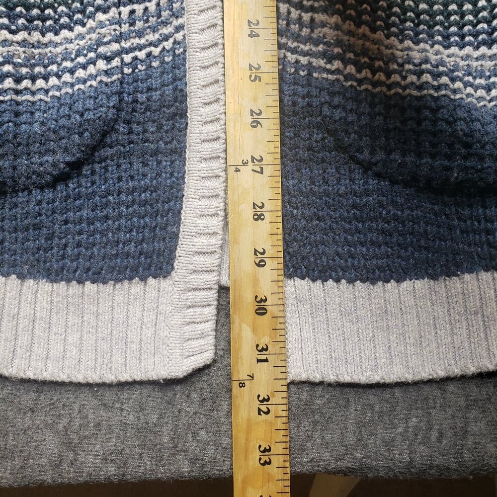 LL Bean All-Day Waffle Knit Hooded Wrap Cardigan Sweater Women’s Medium - Picture 3 of 8